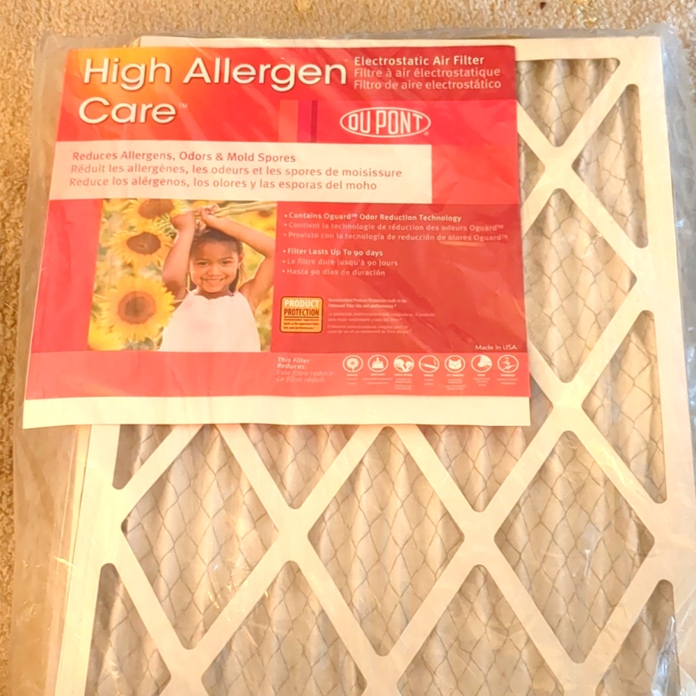 New never opened Dupont High Allergen care filter 16x24x1 set of 4